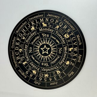 Pendulum Boards - Black Wood 6" Astrology Divination Month Numbers Yes No Zodiac
