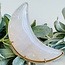Blue Rose Quartz Crescent Moon on Gold Pin Stand - 6" Specimen
