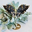 Pietersite (Tempest Stone) Butterfly Angel Wings on Gold Pin Stand - 7"x7" Specimen