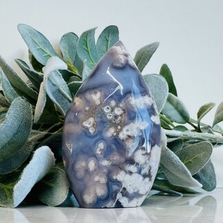 Blue Flower Agate (Cherry Blossom) Flames - Large