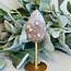 Flower Agate (Cherry Blossom) Teardrop Pear on Gold Pin Stand - 5" Specimen