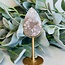 Flower Agate (Cherry Blossom) Teardrop Pear on Gold Pin Stand - 5" Specimen