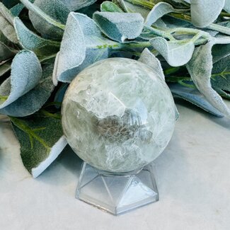 Green Flower (Cherry Blossom) Agate Sphere Orb Globe - 60-65mm