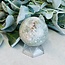 Green Flower (Cherry Blossom) Agate Sphere Orb Globe - 60-65mm