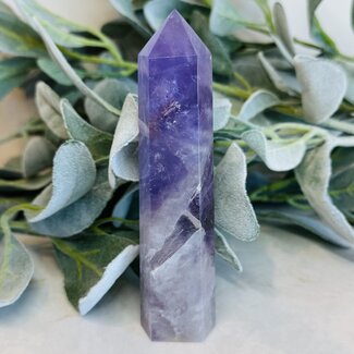 Amethyst & Smoky (Smokey) Quartz Tower Point Generator - XL Extra Large 5"