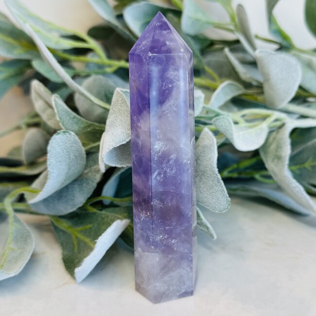 Amethyst & Smoky (Smokey) Quartz Tower Point Generator - XL Extra Large 5"