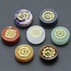 7 (Seven) Crystal Stones Chakra Mini Set - Flat Round with Engraved Symbols - 16-18mm