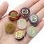 7 (Seven) Crystal Stones Chakra Mini Set - Flat Round with Engraved Symbols - 16-18mm