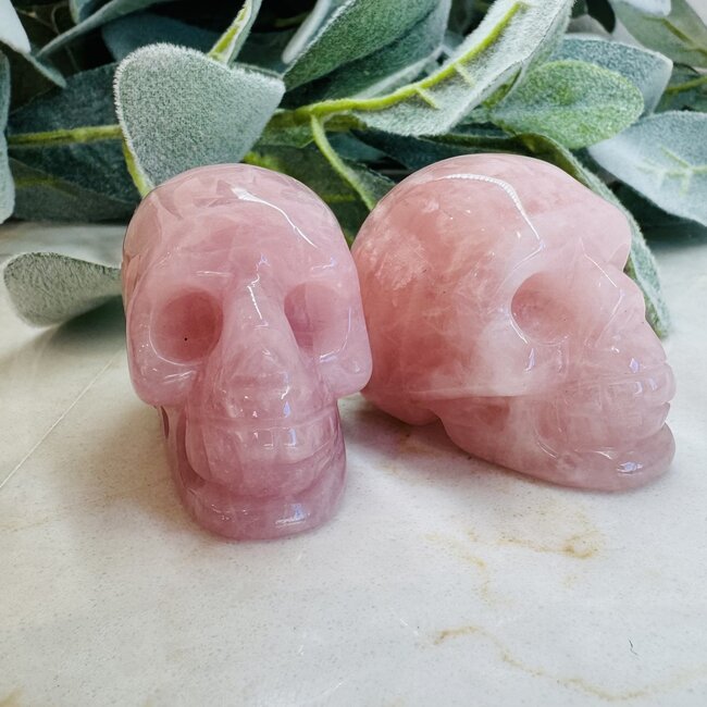 Rose Quartz Skulls - Medium 2" Carving