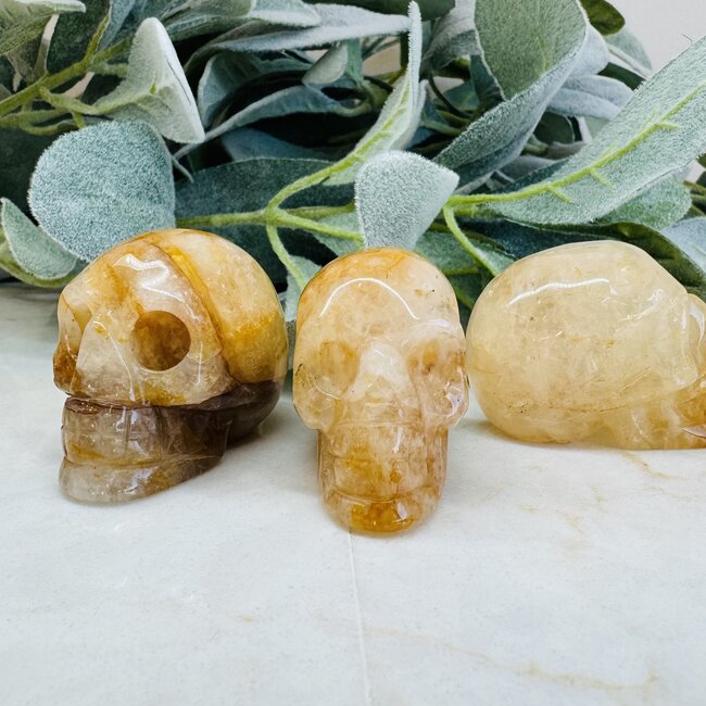Golden Healer Quartz (Yellow Hematoid) Skulls - Medium 2" Carving