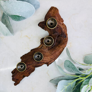 4 Sphere Orb Globe Driftwood Holders Stands - Quaduple