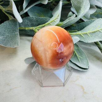 Banded Carnelian Sphere Orb Globe - 55-60mm Madagascar