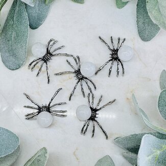 Clear (Crystal) Quartz Spiders - 2" Mini Spheres Orbs Globes Figurine