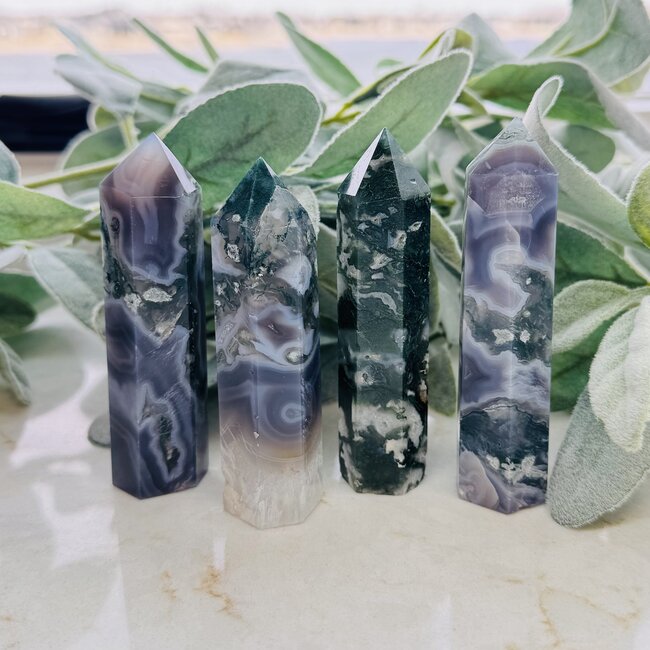 Moss Agate Towers Points Generators - Medium (3-4")
