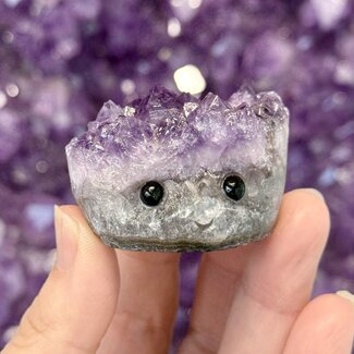 Amethyst Hedgehogs Animal Carving Figure - Medium