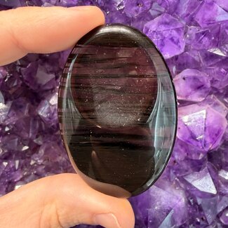 Midnight Lace Black Obsidian Worry Stones