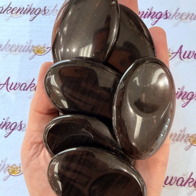 Midnight Lace Obsidian Worry Stone