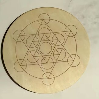 Crystal Grids - Metatron's Cube 6" Sacred Geometry - Wooden Board Metatrons