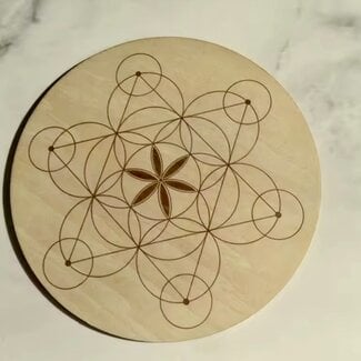 Crystal Grids - Star of David and Fruit of Life - 6" Sacred Geometry - Wooden Board
