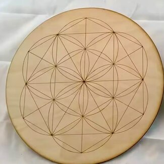 Crystal Grids - Star of David and Fruit of Life - 6" Sacred Geometry - Wooden Board