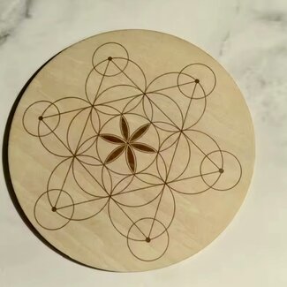 Crystal Grids - Seed of Life  6" Sacred Geometry - Wooden Board