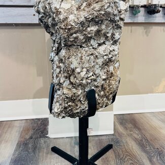 Mica (Muscovite) Specimen on Black Metal Stand Pin - Extra Large 24" Rough Raw Natural Home Decor