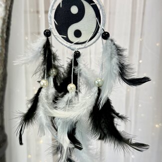 Yin Yang Dreamcatcher Dream Catcher - 8-9" Black White