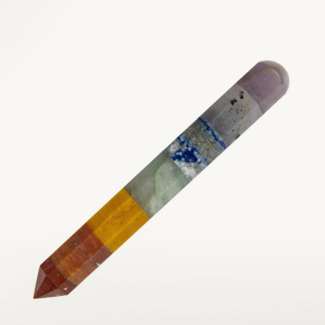 7 Seven Chakra Faceted Massage Wand with Point - 3"