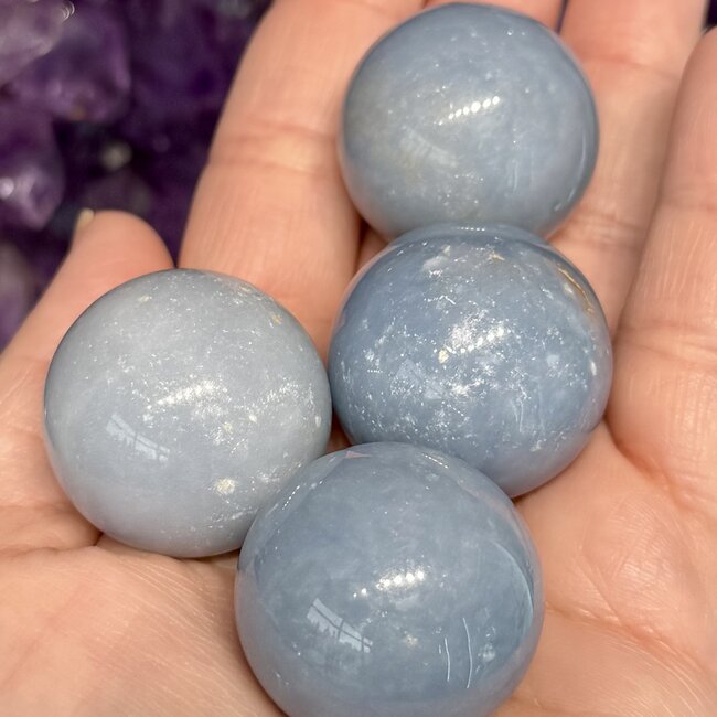 Angelite Spheres Orbs - 30mm