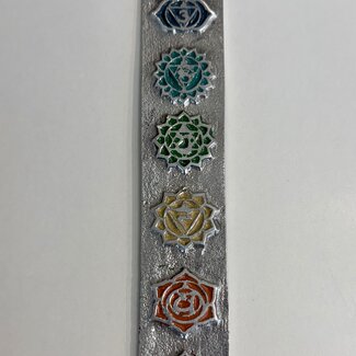 Incense Stick Burner Sled Canoe Boat - Chakra Silver Metal