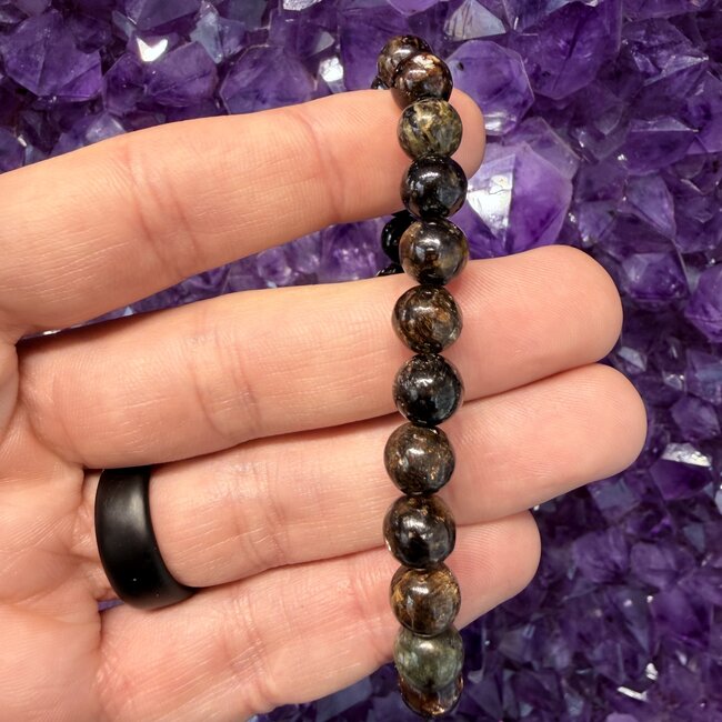 Biotite in Black Mica (Muscovite) Bracelets - 8mm