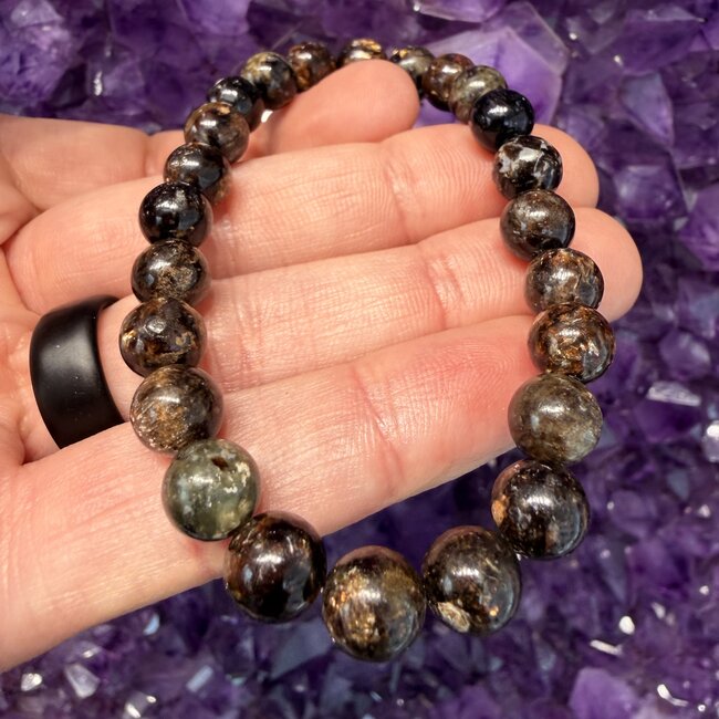 Biotite in Black Mica (Muscovite) Bracelets - 8mm