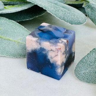 Blue Flower (Cherry Blossom) Agate Cubes - 1.5"
