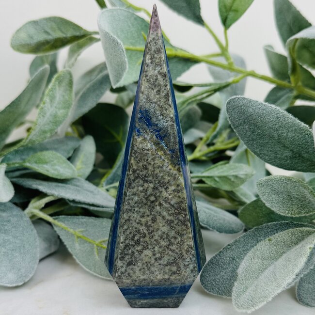 Lapis Lazuli Faceted Cut Flame Point - 5"