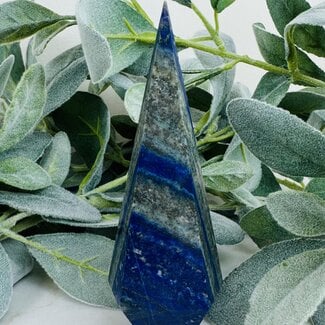 Lapis Lazuli Faceted Cut Flame Point - 5"