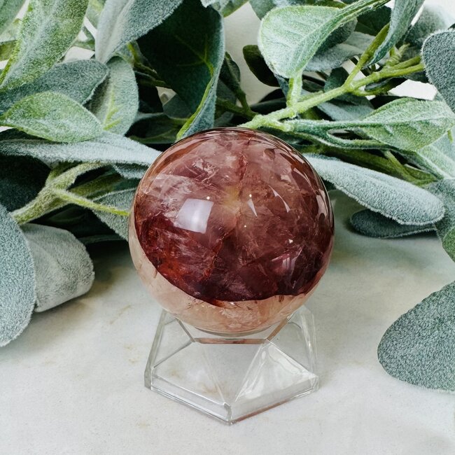 Fire Quartz (Red Hematoid Ferruginous) Sphere Orb Globe (AA Grade) - 50-55mm