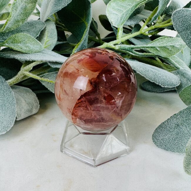 Fire Quartz (Red Hematoid Ferruginous) Sphere Orb Globe (AA Grade) - 50-55mm