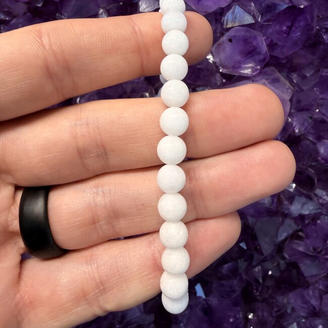 White Barite Bracelets - 6mm