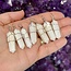 Scolecite Pendants - Wire Wrapped Faceted Points - Silver Plated
