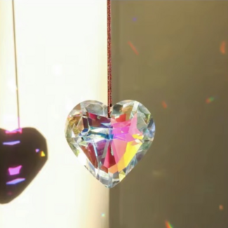 Prism Suncatcher Sun Catcher Heart Rainbow 45mm - Hanging Window Mirror Crystal Faceted