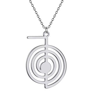 Reiki Cho Ku Rei Pendant Necklace - Stainless Steel Adjustable Reiki Energy Symbol 9-10"
