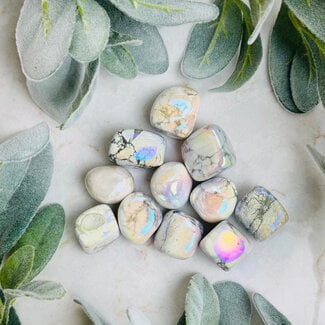 Angel Aura White Howlite (Magnesite) - Tumbled Large