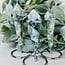 Moss Agate Faceted Wand on Silver Pin Stand - Small