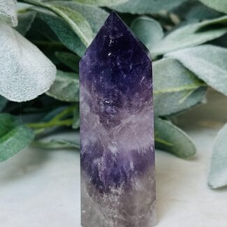 Amethyst Clear (Crystal) Quartz & Smoky (Smokey) Quartz Tower Point Generator - Medium  3-4"