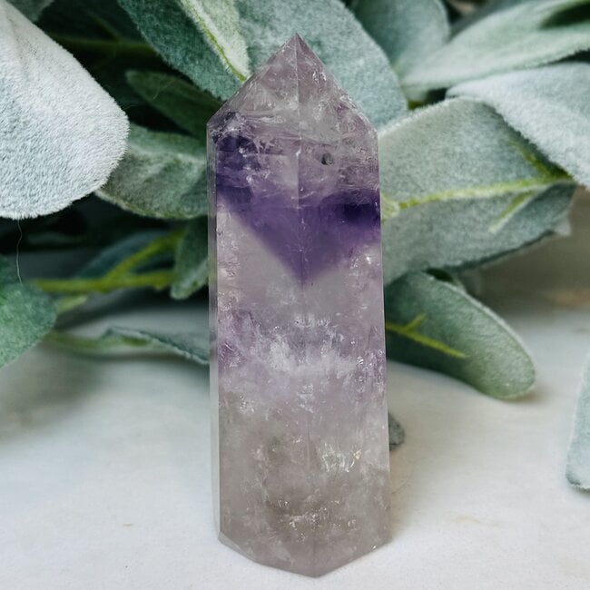 Amethyst Clear (Crystal) Quartz & Smoky (Smokey) Quartz Tower Point Generator - Small 2-4"
