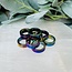 Rainbow Hematite Block Rings - Size 7