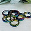 Rainbow Hematite Faceted Rings - Size 9