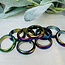 Rainbow Hematite Round Rings - Size 7