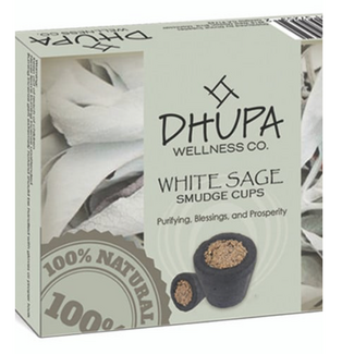 Dhupa White Sage Smudge Cups - Box of 6 Handmade