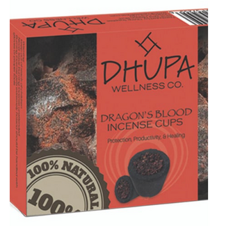 Dhupa Dragon's Blood Incense Smudge Cups - Box of 6 Handmade